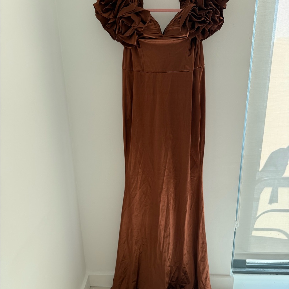 Elegant Brown Evening Gown